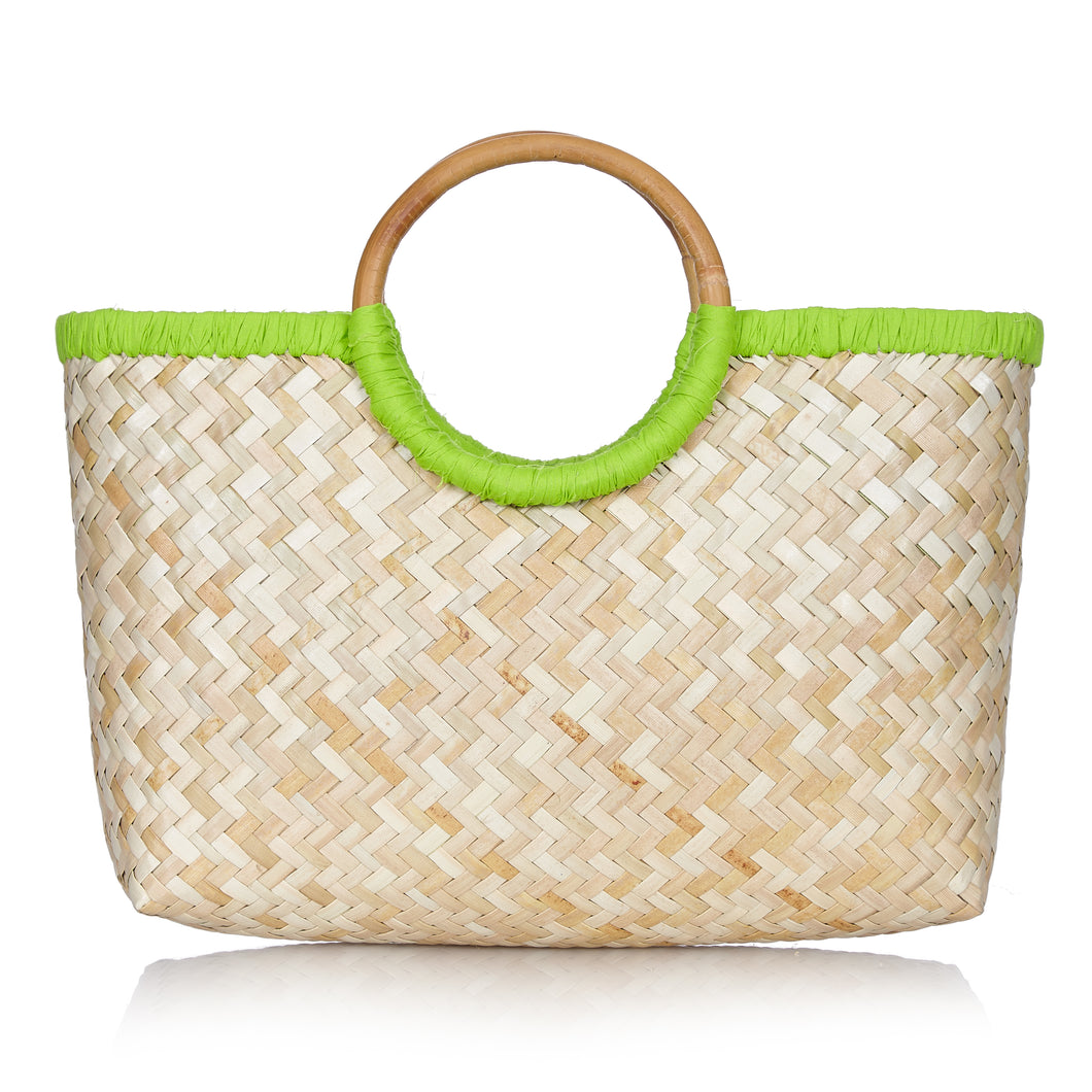 Island Life Basket in Sugar Cane Green